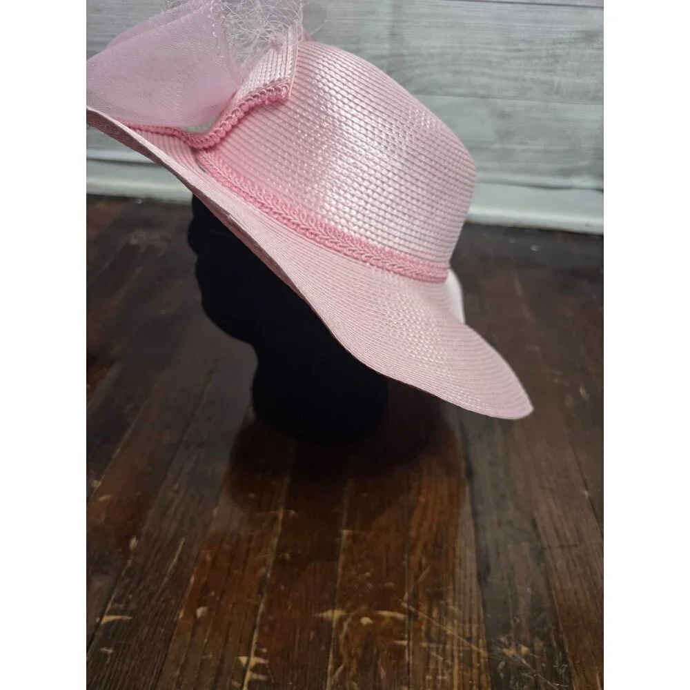 Vintage Pastel Pink Derby Church Hat Tulle